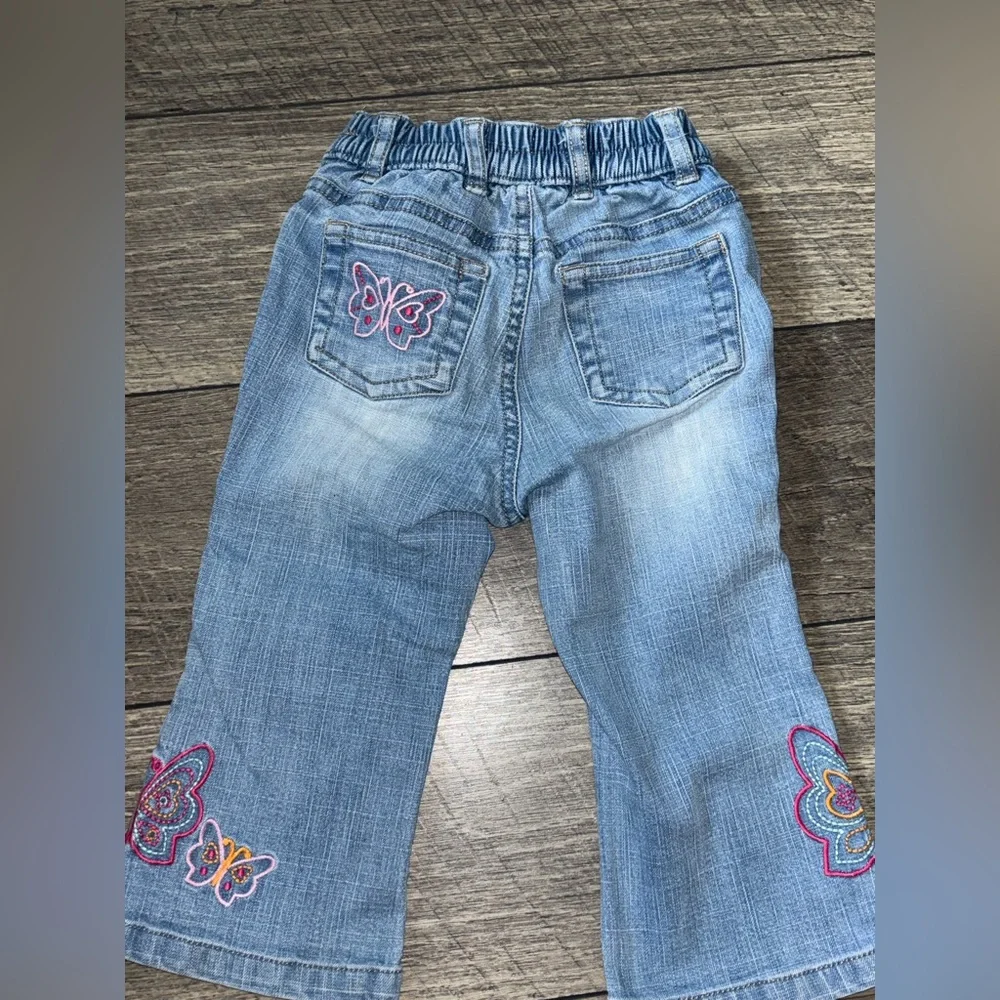 Baby GAP Stretch Butterfly Embroidery Jeans Size 12-18M - Picture 4 of 4